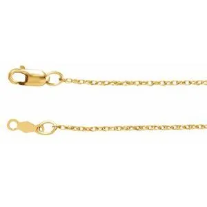 14K Yellow 1 mm Rope 18" Chain