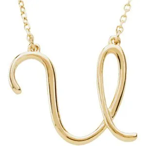 14K Yellow Script Initial A 16" Necklace