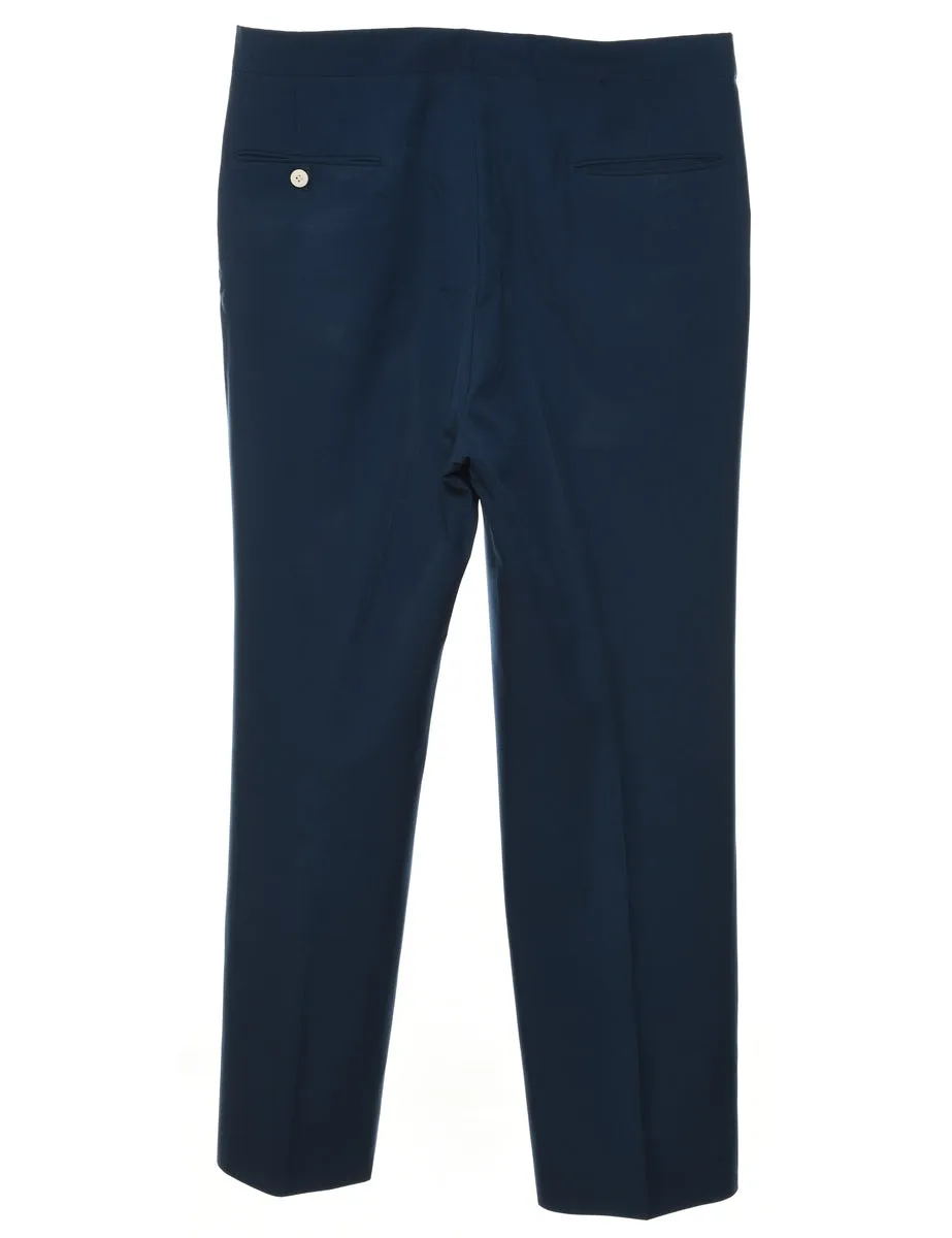 1970s Navy Classic Suit Trousers - W34 L28