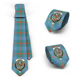 Agnew Ancient Tartan Classic Necktie with Family Crest