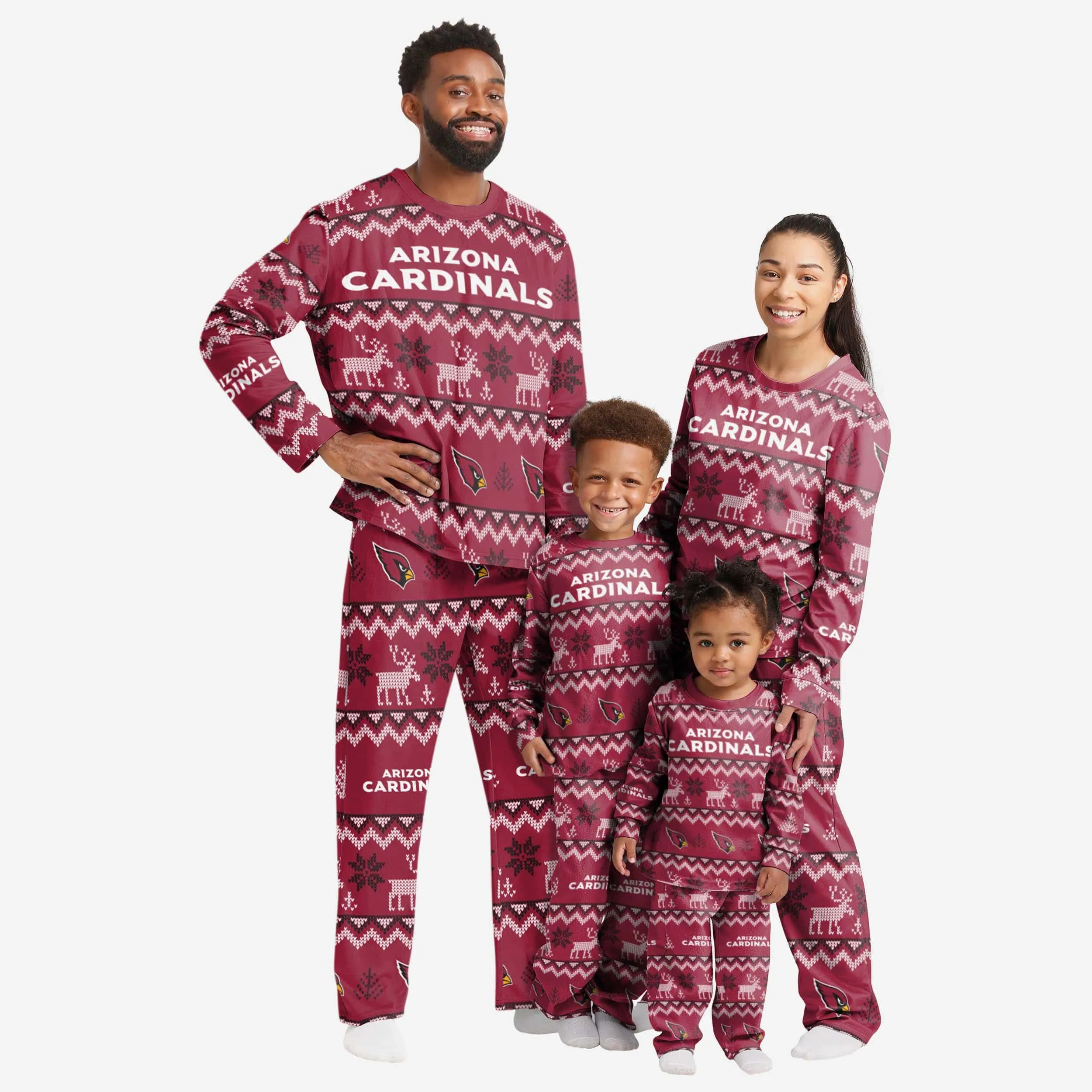 Arizona Cardinals Womens Ugly Pattern Family Holiday Pajamas