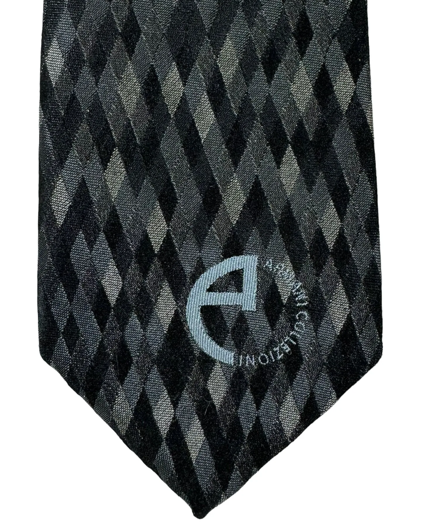 Armani Silk Tie Gray Black Pattern SALE