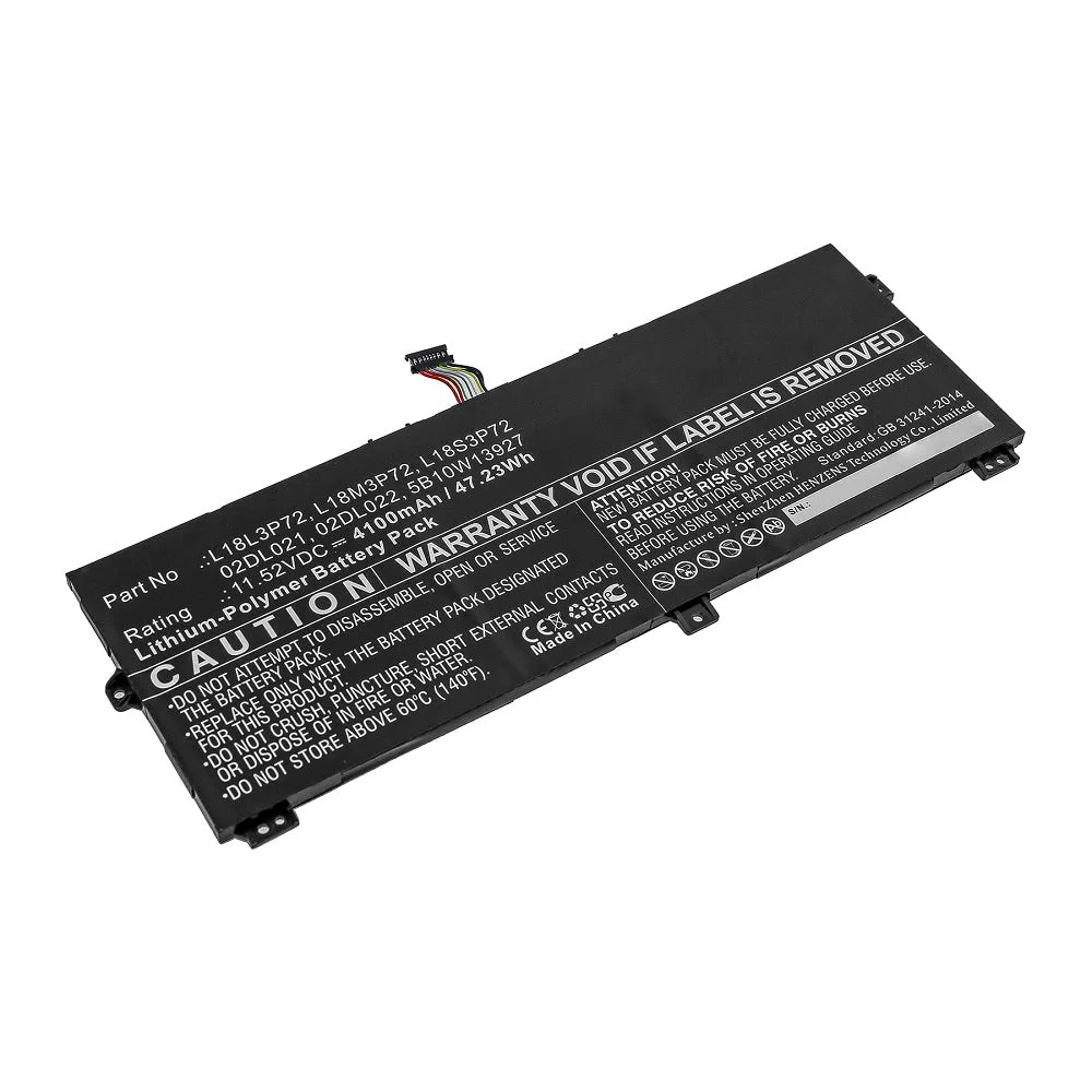 Batteries N Accessories BNA-WB-P12629 Laptop Battery - Li-Pol, 11.52V, 4100mAh, Ultra High Capacity - Replacement for Lenovo L18L3P72 Battery