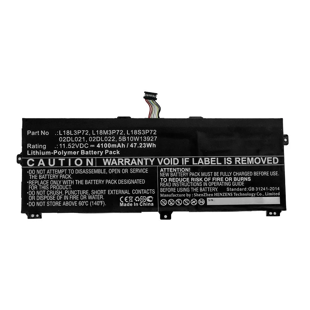 Batteries N Accessories BNA-WB-P12629 Laptop Battery - Li-Pol, 11.52V, 4100mAh, Ultra High Capacity - Replacement for Lenovo L18L3P72 Battery