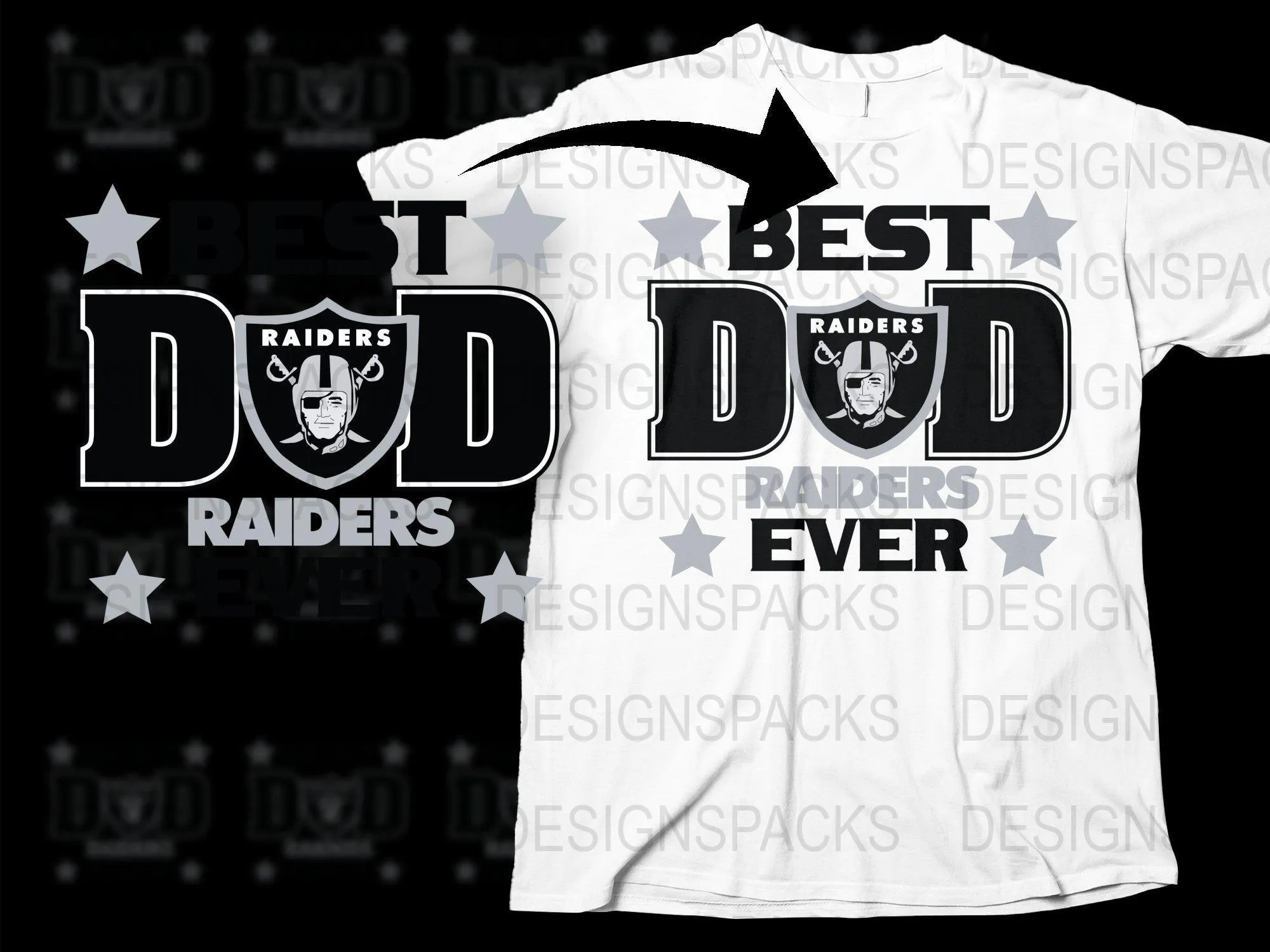 Best Dad Raiders Ever NFL Father's Day Png Digital Download