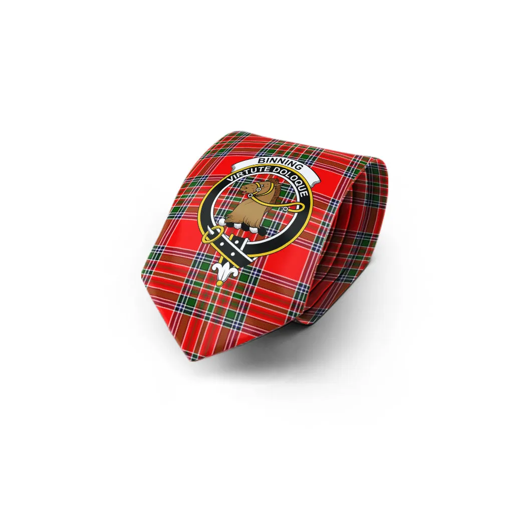 Binning Tartan Classic Necktie with Family Crest