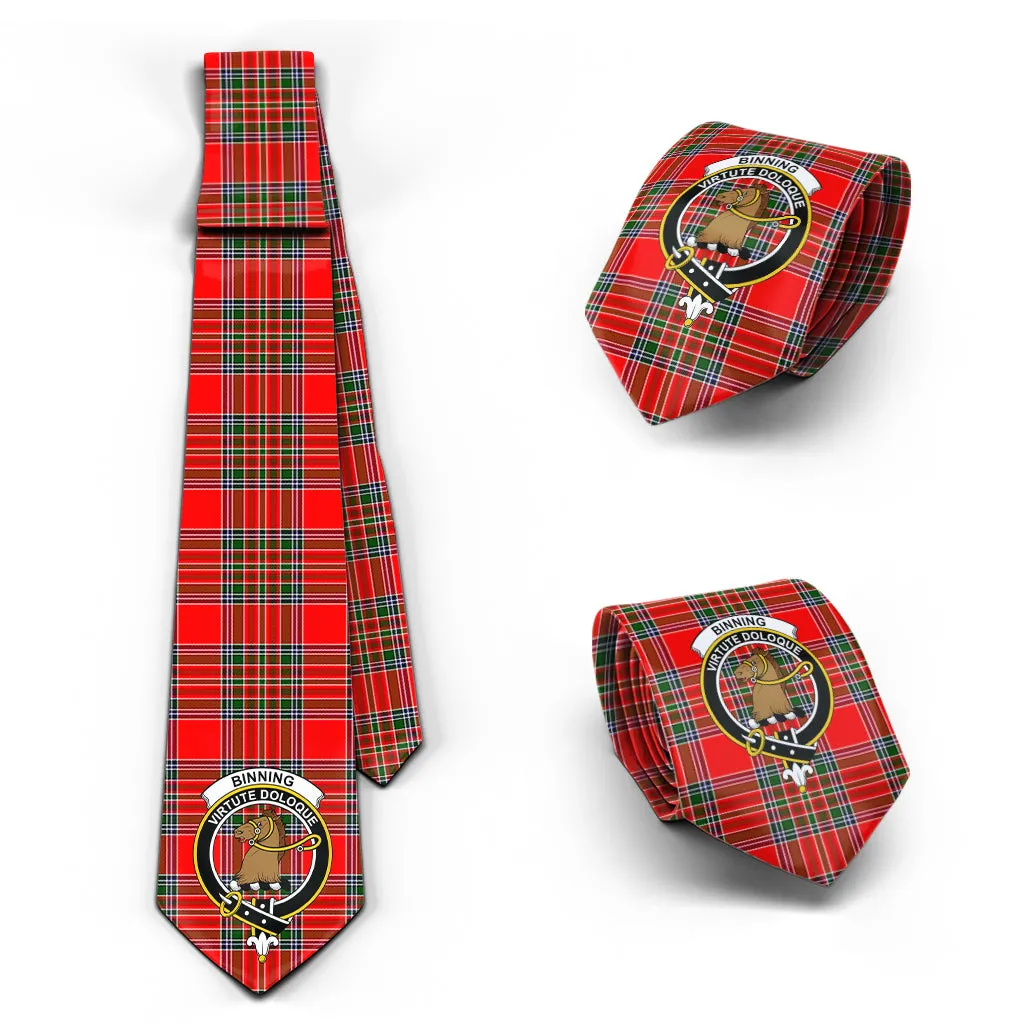 Binning Tartan Classic Necktie with Family Crest