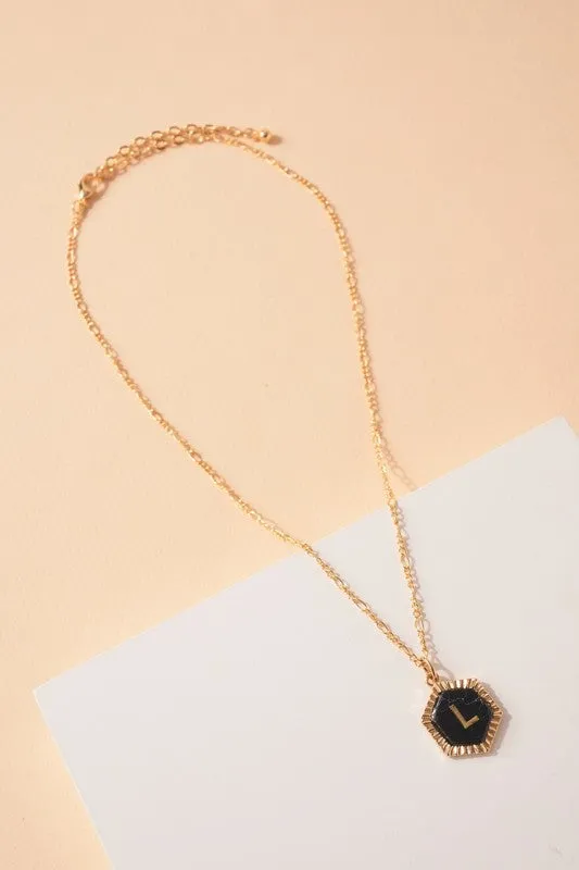 Black Monogram Necklaces