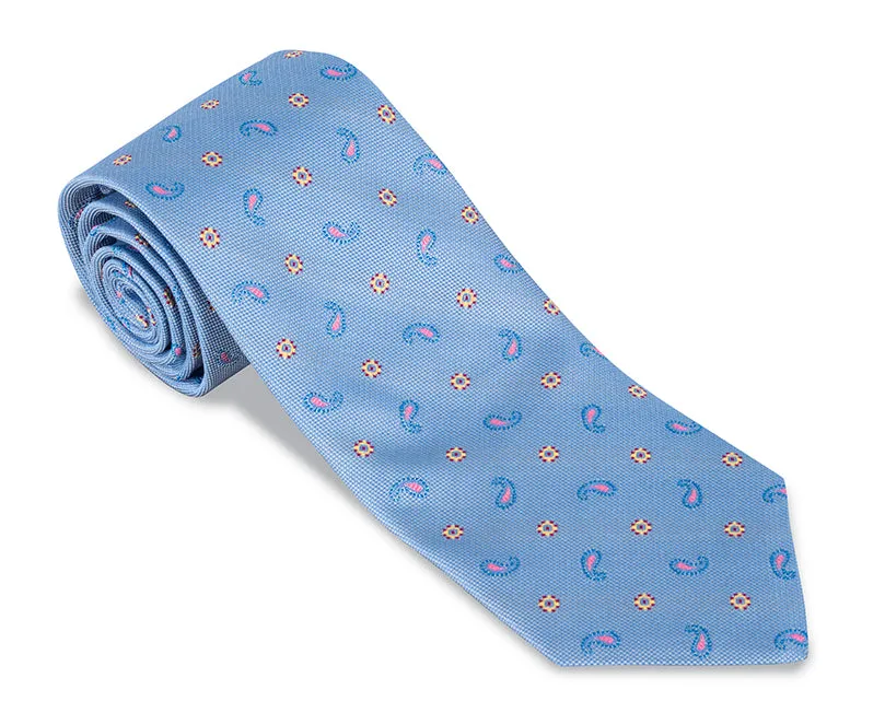 Blue Lancaster Neats Necktie - F5467