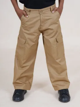 Boys Cotton Full Length Straight Fit Cargo Pant