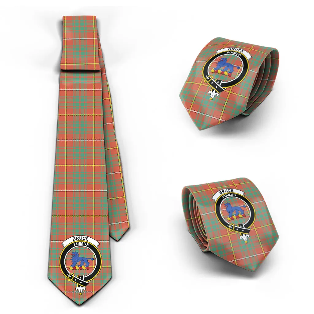 Bruce Ancient Tartan Classic Necktie with Family Crest