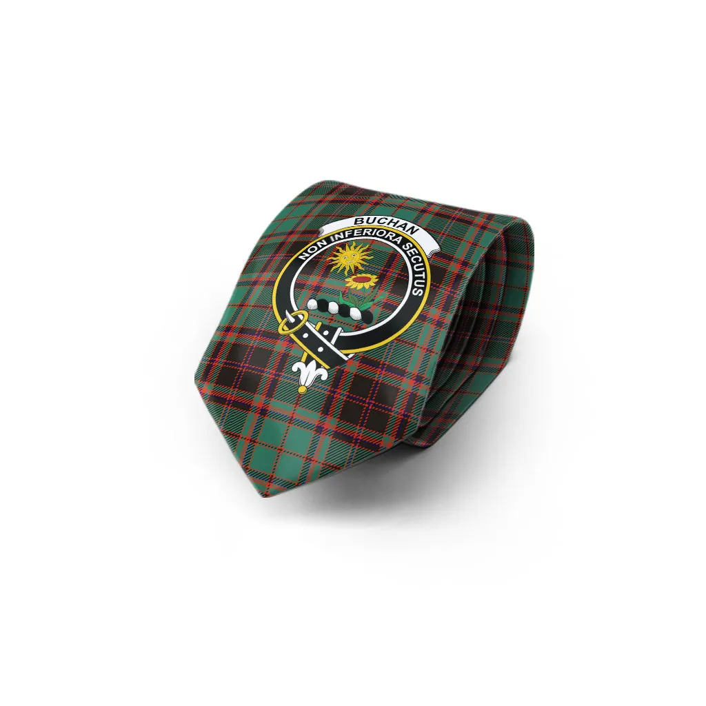 Buchan Ancient Tartan Classic Necktie with Family Crest