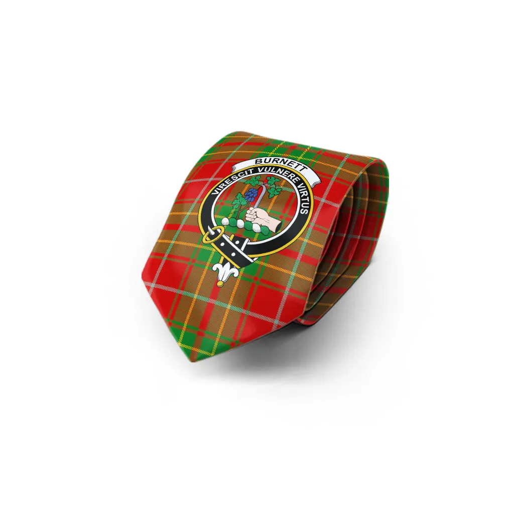 Burnett Tartan Classic Necktie with Family Crest