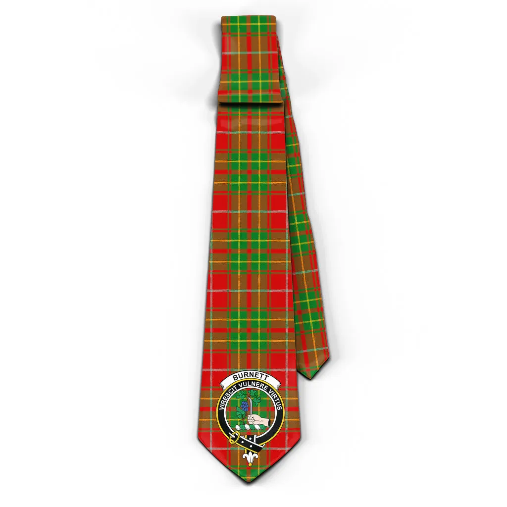 Burnett Tartan Classic Necktie with Family Crest