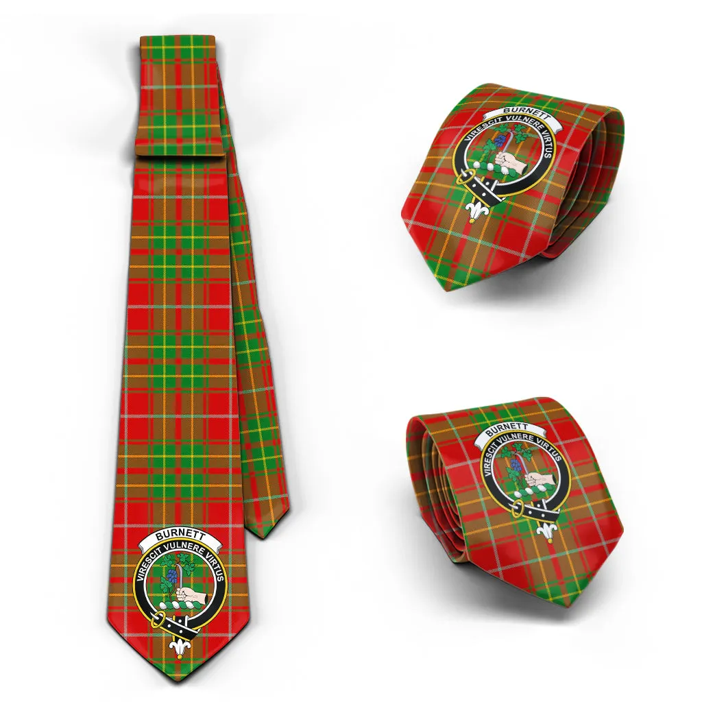 Burnett Tartan Classic Necktie with Family Crest