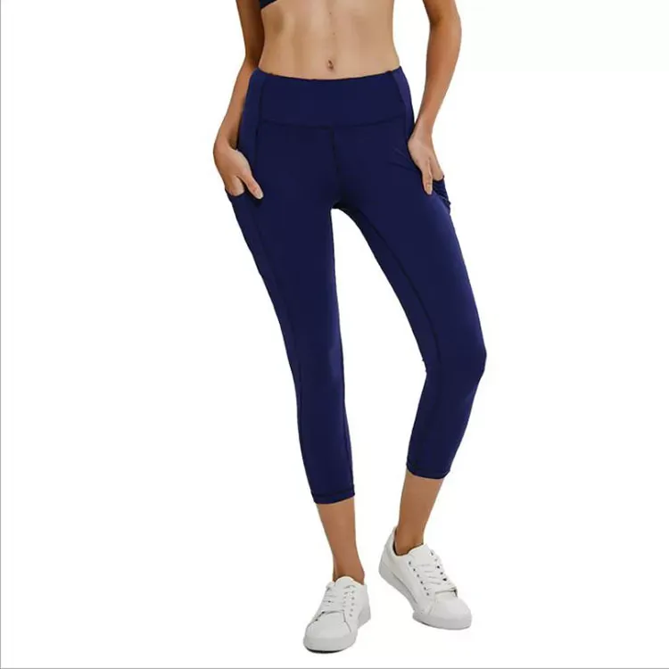 Cali Chic Women's Yoga Capri Pants Celebrity Brushed Nylon Soft High Waist Butt Lift Back Waist Zipper