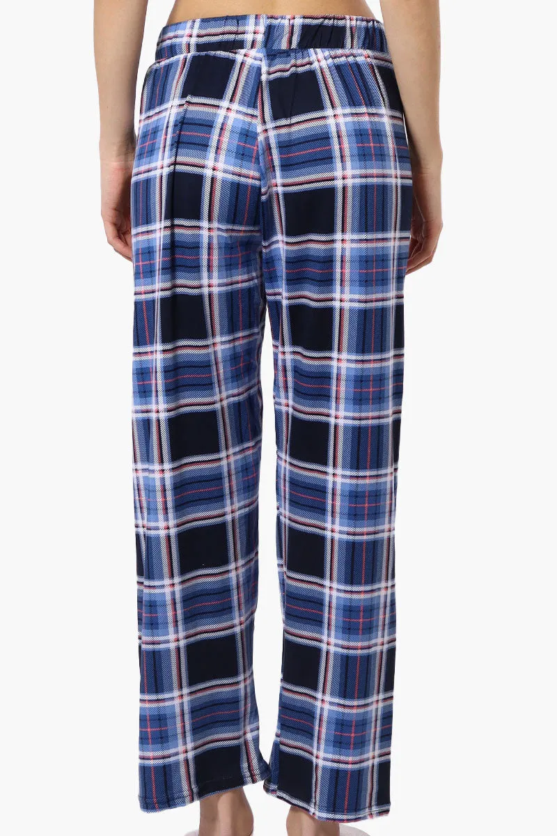 Canada Weather Gear Plaid Wide Leg Pajama Bottoms - Blue