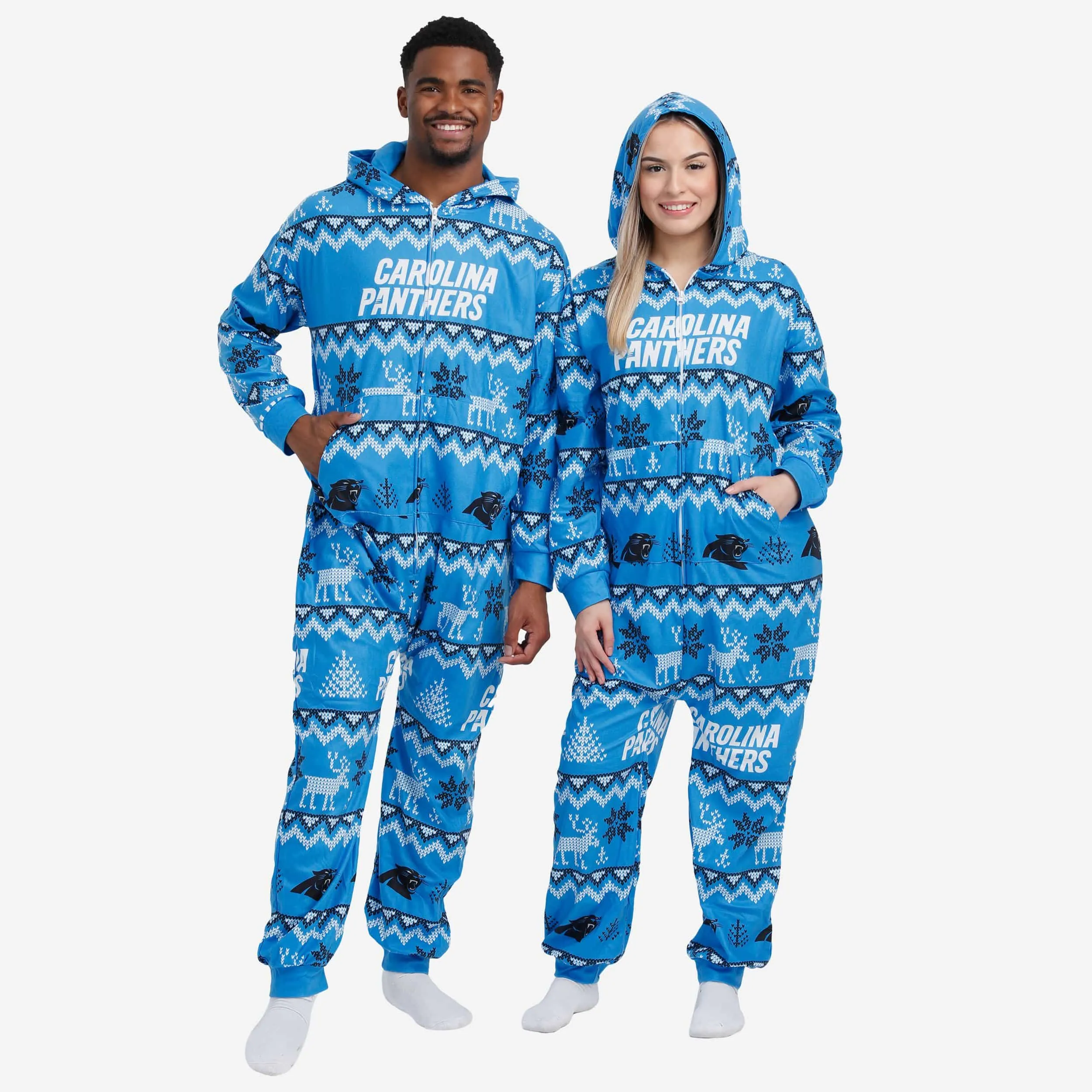 Carolina Panthers Ugly Pattern One Piece Pajamas