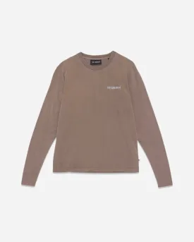 Casual Long Sleeve Tee - Faded Brown