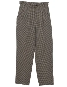 Checked Black & Beige Casual Trousers - W26 L26