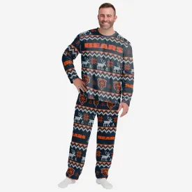 Chicago Bears Mens Ugly Pattern Family Holiday Pajamas