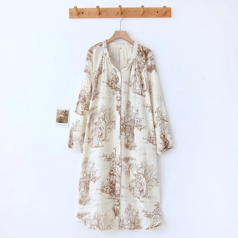 Cotton Toile Print Nightdress