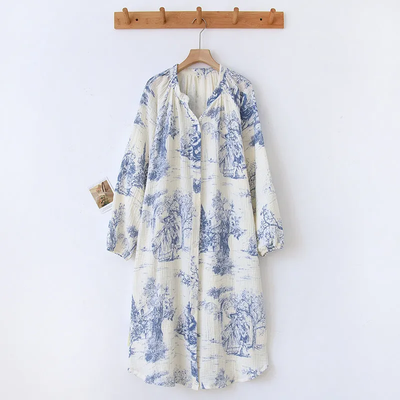 Cotton Toile Print Nightdress