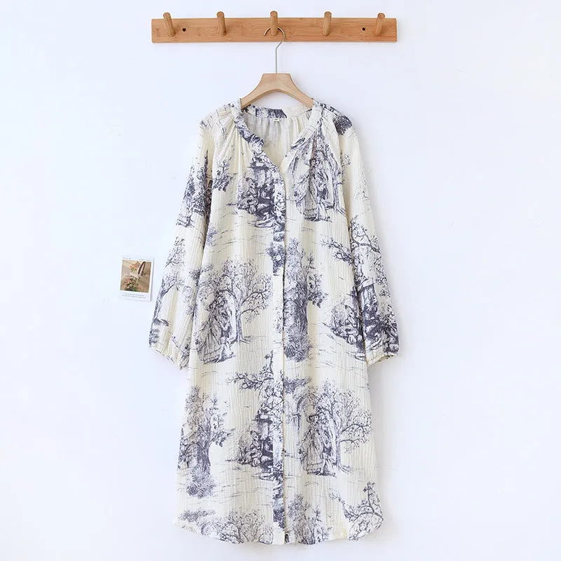 Cotton Toile Print Nightdress