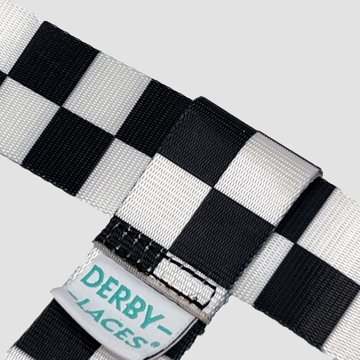 Derby Laces Skate Strap - Gear Leash Checkered Black/White 137cm