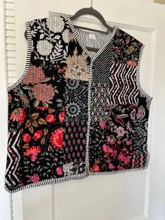 Designer Handmade Patchwork Vests (Reversible Stripe)