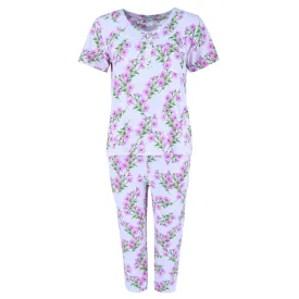 Elegant Emily Women's Floral Capri Sleep Set