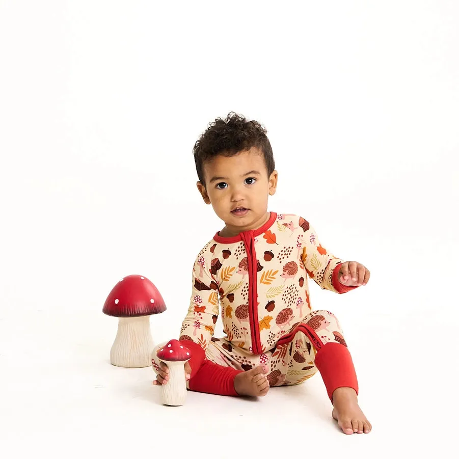 Fall Woodland Whimsy Hedgehog Bamboo Convertible Pajamas