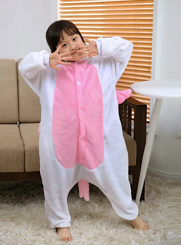 Flannel Powder Unicorn Cartoon Animal Conjoined Pajamas