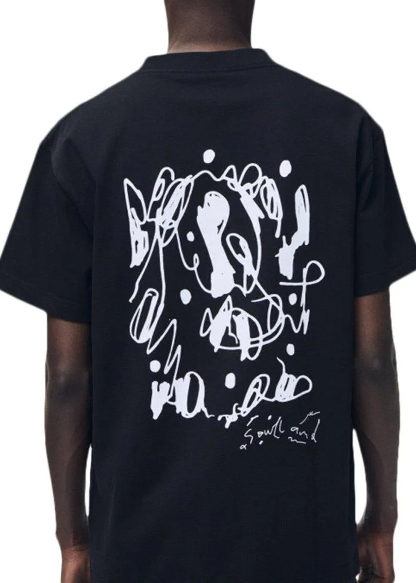 Flower Scribble T-shirt - Black