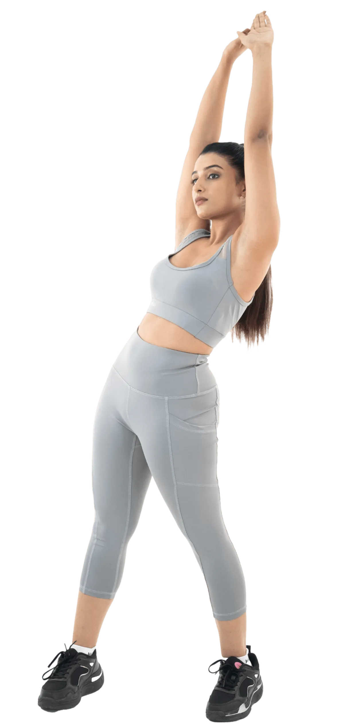 Grey High Waist Capri Pant