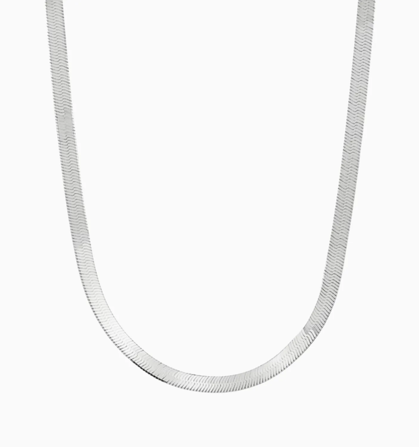 Herringbone Chain Necklace Silver