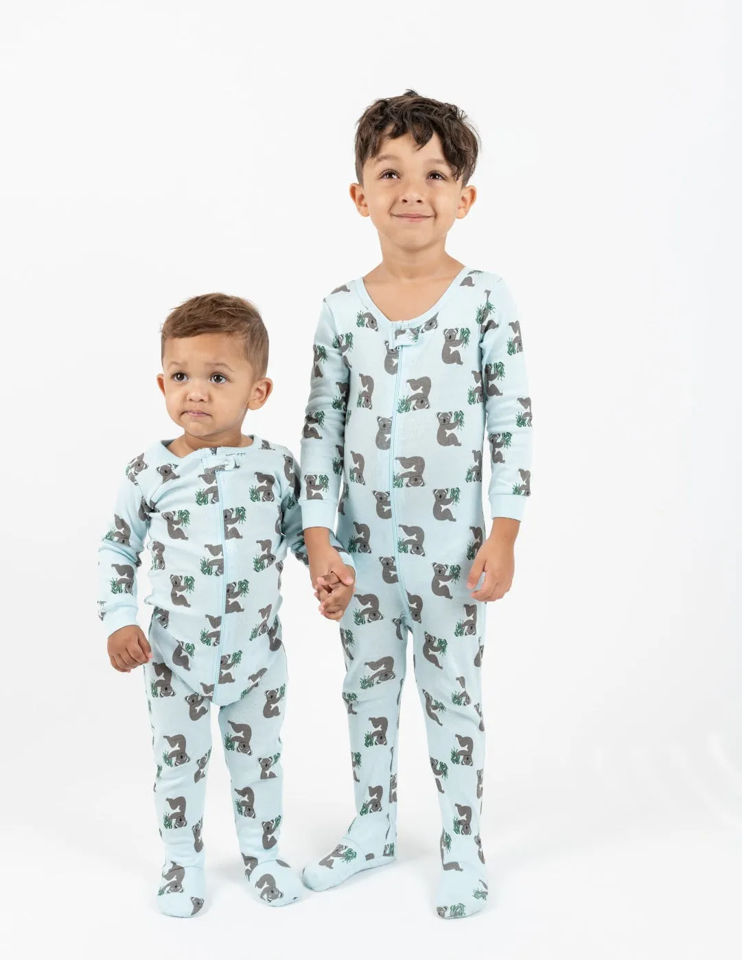 Kids Footed Blue Koala Cotton Pajamas