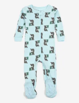 Kids Footed Blue Koala Cotton Pajamas