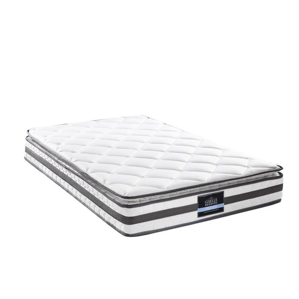 King Single Package | Jervis Bed Grey & Normay Bonnell Spring Pillow Top Mattress (Medium Firm)