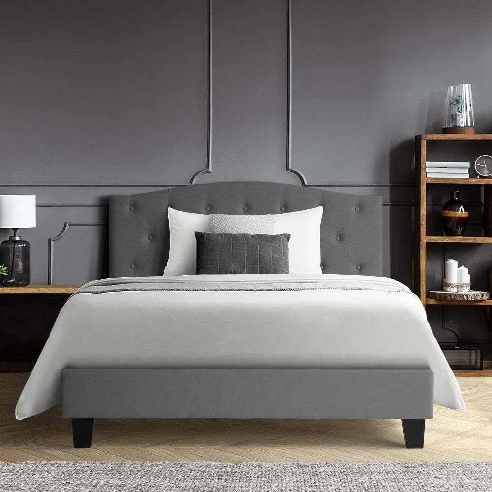 King Single Package | Jervis Bed Grey & Normay Bonnell Spring Pillow Top Mattress (Medium Firm)