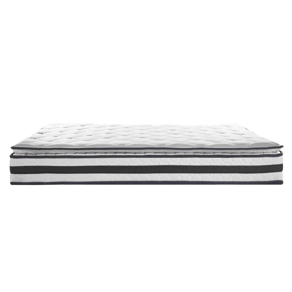 King Single Package | Jervis Bed Grey & Normay Bonnell Spring Pillow Top Mattress (Medium Firm)