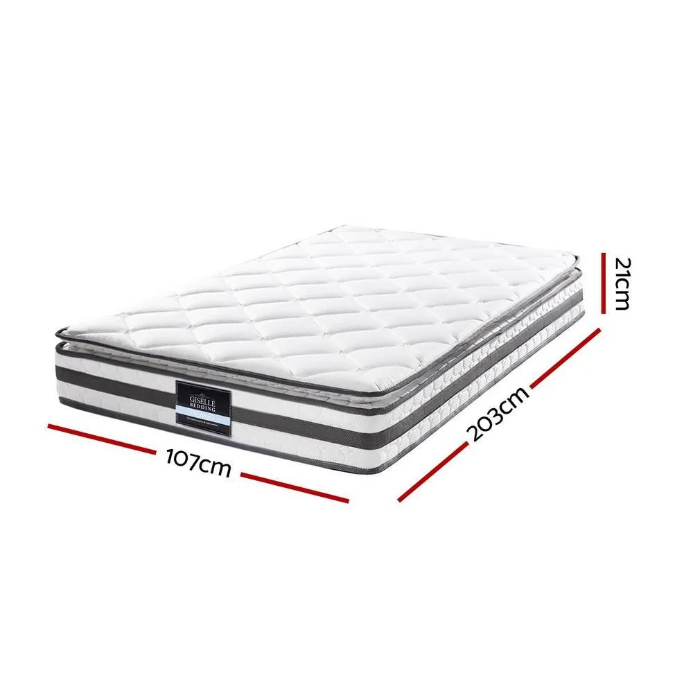 King Single Package | Jervis Bed Grey & Normay Bonnell Spring Pillow Top Mattress (Medium Firm)