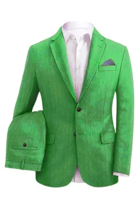 Lambert Fashionable Green Notched Lapel Two-Piece Prom Ensemble