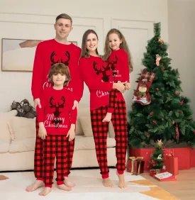 Little Gigglers World Christmas Elk Family Matching Pajamas Set