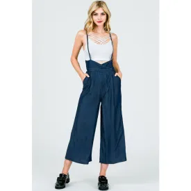 LITZ LA Tencel High Waist Suspender Wide  Leg Jumpsuit