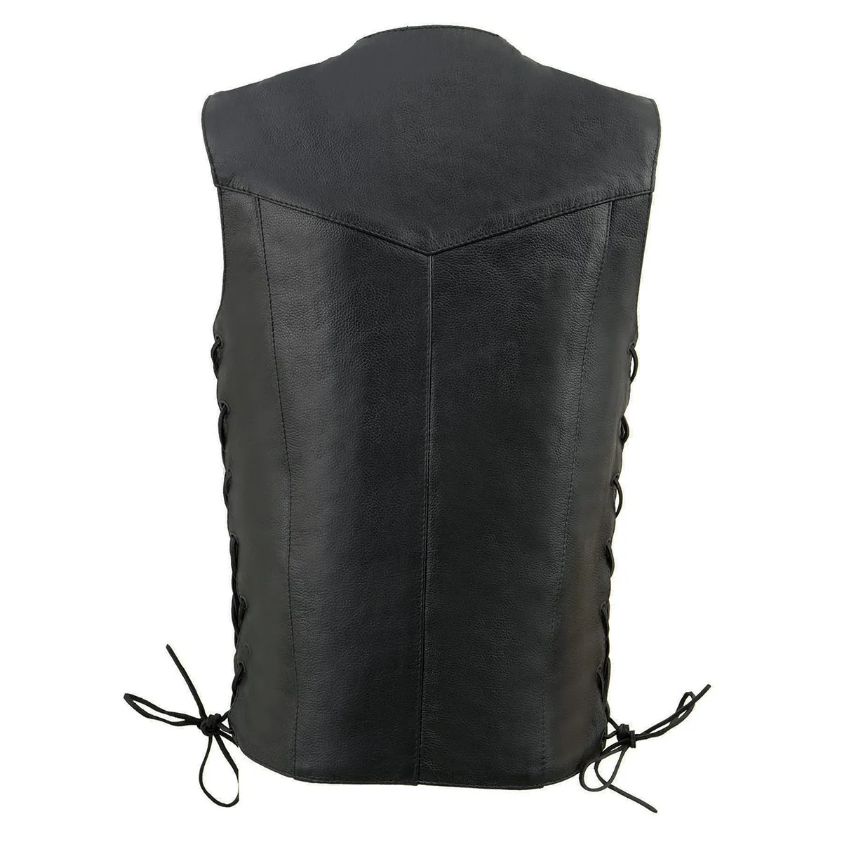 LKY3860 Youth Size Black Leather Side Lace Biker Vest