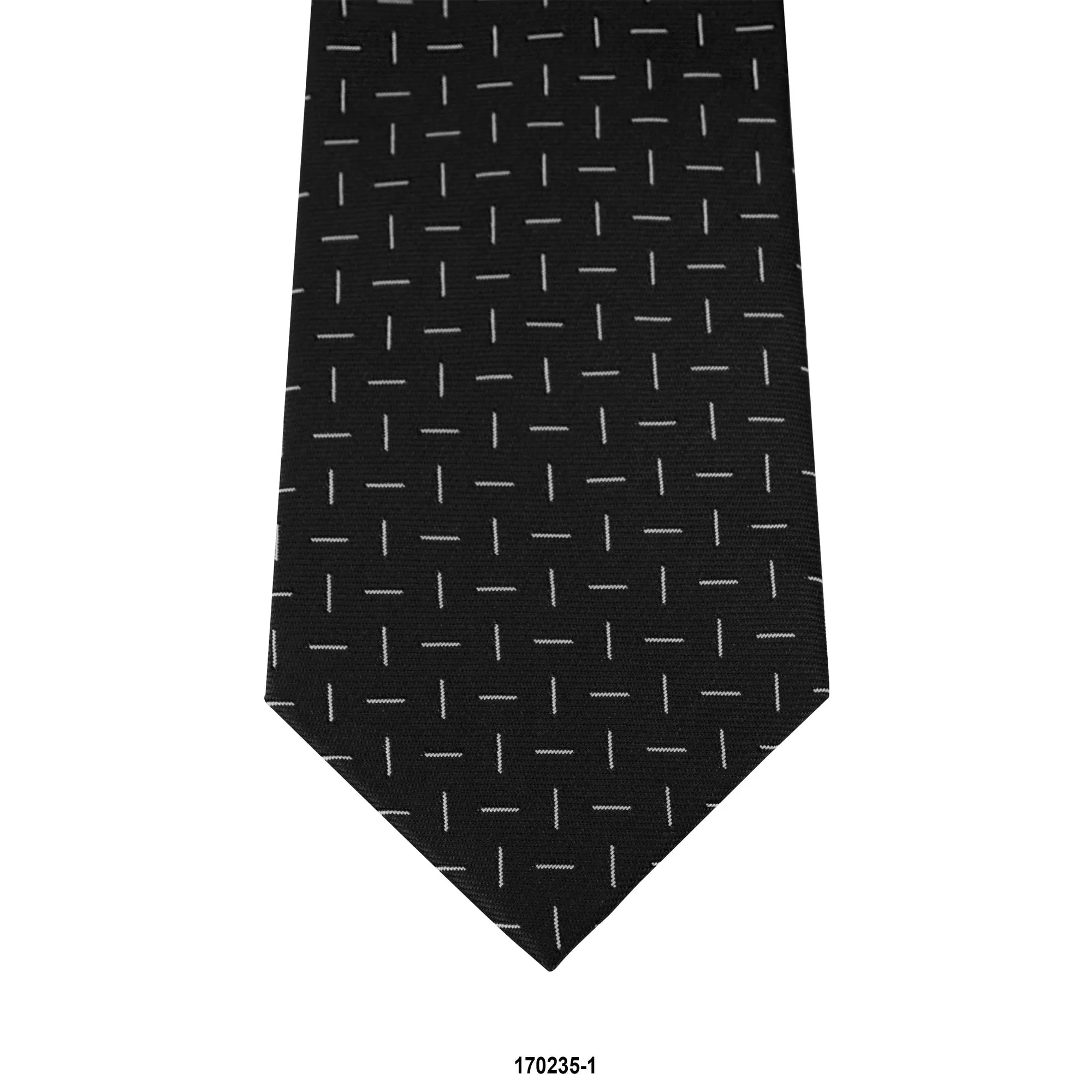 MarZthomson  8cm Navy Woven Tie with Silver Line Details M