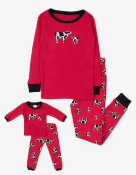 Matching Girl and Doll Cow Pajamas