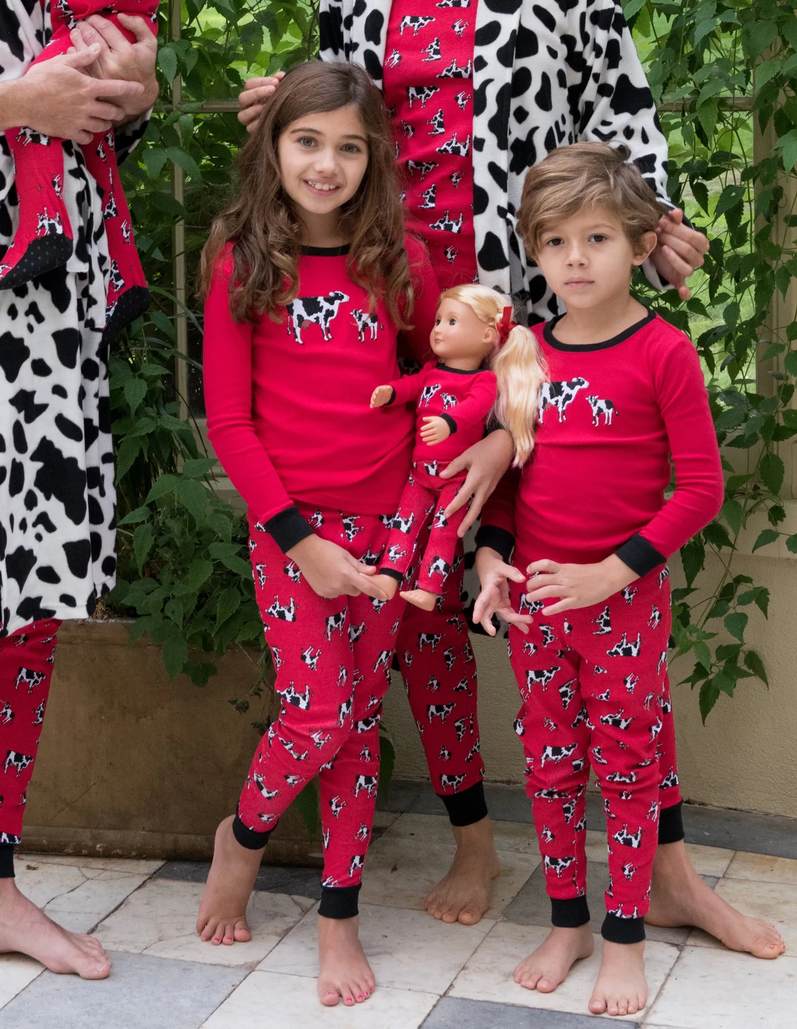 Matching Girl and Doll Cow Pajamas