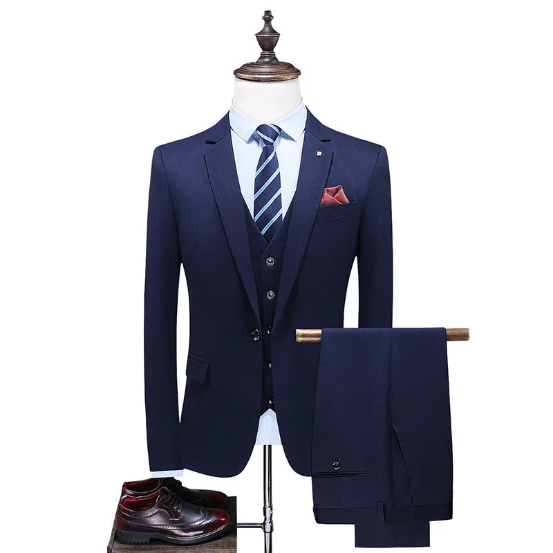 Men's Designer 3 Pieces Suit Smart & Slim Fit Single Button Elegant Dress | SJT218